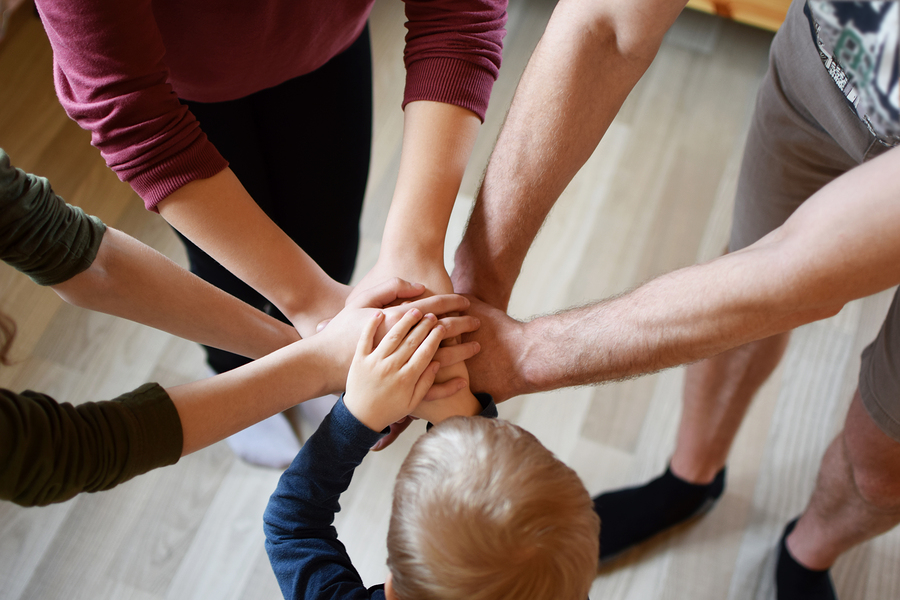 Family hands together